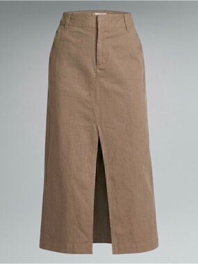 Nike Sportswear Collection Twill Midi Brown Skirt - HQ8022-233 - SMALL